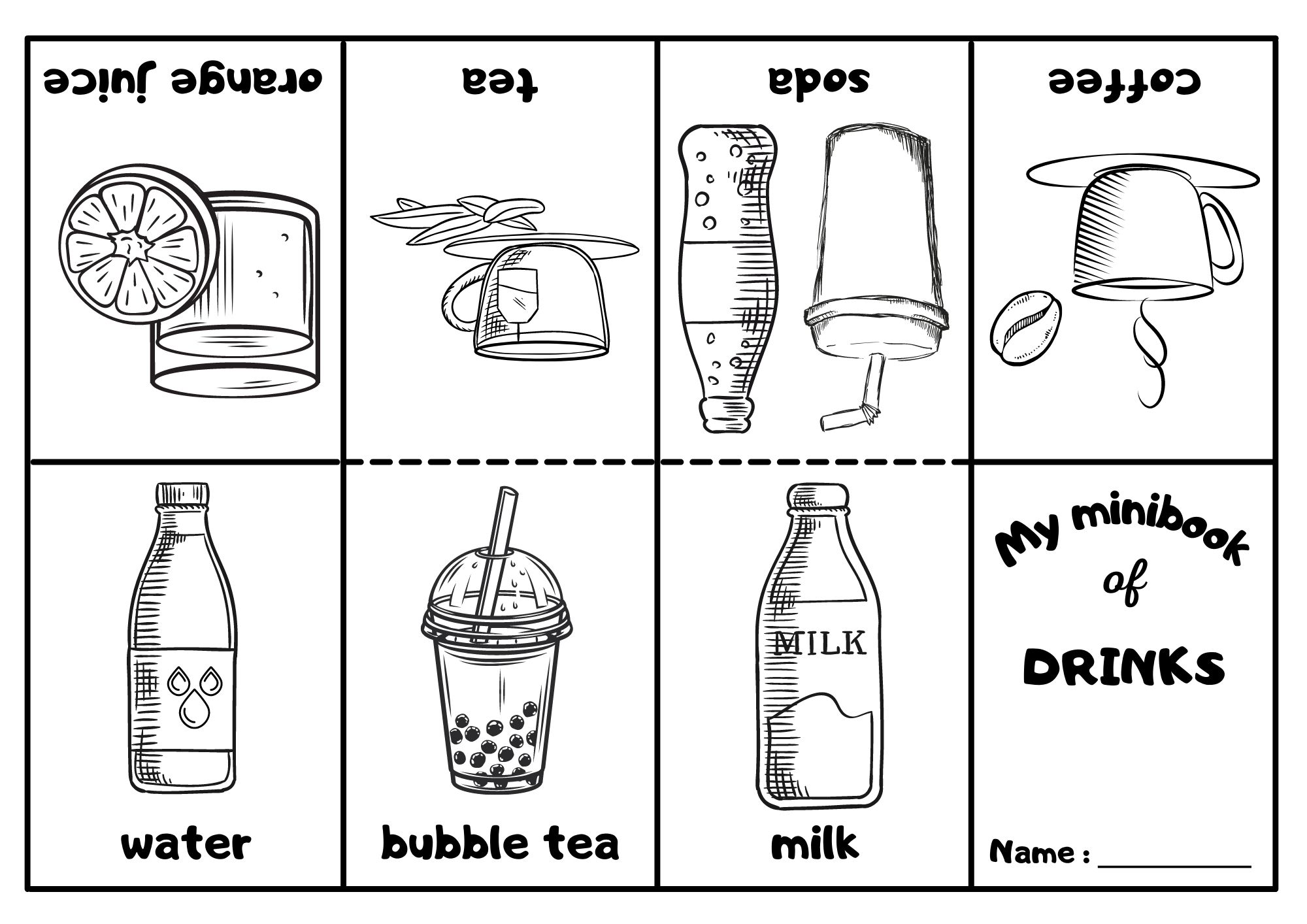 Drinks Mini Coloring Book